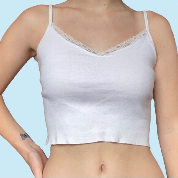 Brandy Melville Tops - brandy melville nicolette white lace tank top